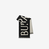 博柏利（BURBERRY）【礼物】围巾男女 徽标装饰羊毛围巾 黑色