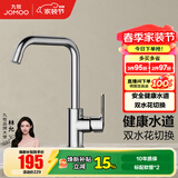九牧（JOMOO）厨房水龙头 洗菜盆水龙头洗碗盆水槽冷热水龙头 防溅隔铅健康用水 C款-33186【双水花无铅过水-亮银】