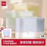 得力（deli）13格A4手提学生风琴包/文件包/资料夹 开学试卷科目分层分科收纳插页袋保护小学初高中嫩绿PM01