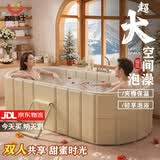 西哈泳士泡澡桶成年大人可折叠家用双人鸳鸯浴缸全身沐浴盆儿童洗澡桶大桶 1.5米 【5层夹棉板材】浴垫礼