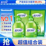 蓝月亮洗手液泡沫丰富保湿芦荟抑菌99.9%500g*2瓶+洗手液补充装500g*2袋