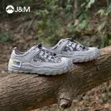 快乐玛丽（J&M）休闲鞋女秋季户外露营登山鞋厚底运动百搭软底女鞋 灰色 37 