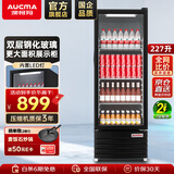 澳柯玛（AUCMA）展示柜冷藏保鲜柜单门立式饮料柜商用冰箱冷柜啤酒柜超市冰柜冷饮陈列柜大容量 【底价清仓】227升丨直冷省电丨227SNEH黑色