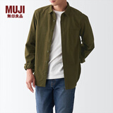MUJI 男式 法兰绒 衬衫 男士长袖衬衣外套 休闲纯棉全棉 ACA77C1A 卡其绿 M (170/92A)