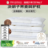 罗莱家纺 枕头枕芯脊椎枕 100%全棉决明子荞麦花草护颈高枕 46*72