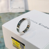 CENTURY& KINDLE 满天星戒指情侣对戒潮流时尚不掉色素圈一对戒子刻字送男女朋友 素圈白金色 8号