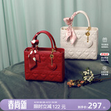 纽芝兰（NUCELLE）戴妃包2026骐骥红色新娘结婚包斜挎手提大容量单肩女士包生日礼物
