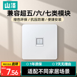 山泽网线网口网络面板 通用超五/六/七类模块加厚86型面板 适用电脑房间网络插座 一位 WAN-01