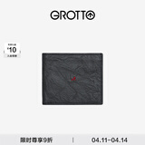 个乐经典羊皮短款钱包手工真皮多卡位卡夹卡包情侣生日礼物 经典黑（木马）