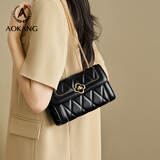 奥康（Aokang）包包女包托特单肩包经典复古斜挎包手提包生日礼物高级感实用 经典黑BG703984