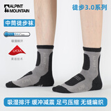 ALPINT MOUNTAIN埃尔蒙特户外徒步袜男款专业登山袜CoolMax袜加厚速干透气运动袜