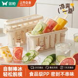 双枪冰棒雪糕冰棍模具制冰盒冰球冰块家用分格制冰神器 6只装带提手