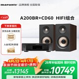马兰士（MARANTZ）CD60+普乐之声A200 cd机有源HIFI音响蓝牙5.3发烧监听音箱家用电脑电视音箱 胡桃
