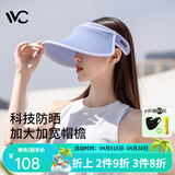 VVC遮阳帽夏季男女户外骑行太阳帽女神帽遮脸防紫外线防晒帽 【青春款】灰度蓝 可调节