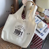 途尊（kingtrip）帆布包女学生韩版百搭ins森系气质单肩书包高颜值女神节手提袋潮 1991背.心款