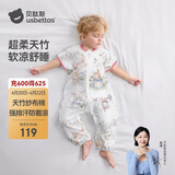 贝肽斯婴儿睡袋夏季竹棉纱布宝宝睡衣分腿儿童防踢被睡袋前2后2乔兔 XL