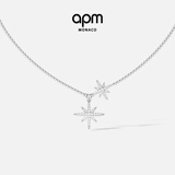 APM Monaco[杨紫同款]六芒星项链女生时尚饰品送女友毛衣链 双颗六芒星项链