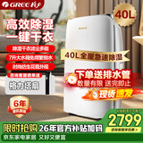 格力（GREE）【干衣除湿】除湿机家用抽湿机40升/天单间≤80㎡低噪回南天除潮防霉吸湿抽湿器智能控湿DH40EF