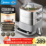 美的（Midea）电蒸锅电煮锅电火锅多功能锅家用电热锅304不锈钢蒸魔方mini大容量多用途锅MZ-ZGC2323ZD88