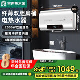 容声【免费上门安装】电热水器扁桶家用智能储水式洗澡双胆加热速热出租房浴室大容量B5L2 80L 2000W 数控款纤薄双胆+安全防电墙