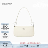 Calvin Klein腋下包休闲通勤包包字母拉链CK女包单肩法棍包 67U-牛奶白 OS