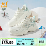 361°女鞋运动鞋女云朵夏季网面透气厚底增高复古老爹鞋百搭休闲鞋子女 【透气网纱】羽毛白/浅烟绿 38