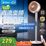 美的（Midea）【变频轻音】空气循环扇家用语音遥控电风扇 一级能效轻音落地扇 卧室桌面大风力小风扇 GDJ24SHG