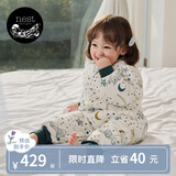 nest designs婴儿睡袋婴幼儿轻芯薄夹棉厚夹棉儿童分腿男女童秋冬宝宝防踢被 初雪-加厚夹棉（建议室温10-13度） 80码（建议身高70-80cm）