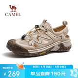 骆驼（CAMEL）网面镂空透气厚底防撞城市户外凉鞋男 G15M342015 杏色 42