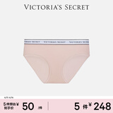 维多利亚的秘密 维密棉质舒适内裤logo腰带中腰女三角裤简约送女友礼物红色 11T1典雅粉-6819 11256819 1条 L