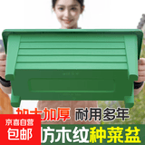 阳台种菜盆专用长条方形懒人特大号塑料家用自吸水家庭高脚花盆箱 【绿色仿木纹种菜盆】 【自吸水1套】48*23*18cm