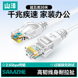 山泽 超五类网线 CAT5e类高速千兆网线 20米 工程/宽带电脑家用连接跳线 成品网线 贝吉色 ZW-20