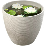 芷郁塑料加厚碗莲盆古法鱼缸大号造景养鱼水培睡莲盆缸32cm石英白