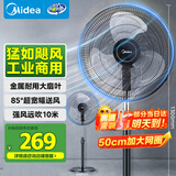 美的（Midea）【金属铝片】工业电风扇/飓风落地扇/空气通风金属扇/牛角扇/立式电风扇/大风力宿舍扇 FES45-20A