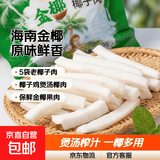 海南椰子肉常温老椰肉200g原味保鲜金椰果肉椰子鸡煲汤榨汁椰肉块 椰子肉200g*5袋