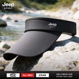 JEEP SPIRIT防晒帽男夏季防紫外线太阳帽运动遮阳帽子女棒球空顶帽KD553 深灰