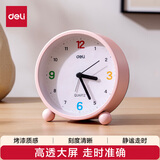 得力闹钟学生儿童专用床头闹钟起床神器强力叫醒静音扫秒-LE309小号时钟-闹钟(粉)(台)礼物
