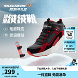 Skechers斯凯奇儿童秋冬休闲男女童二棉鞋轻质加绒保暖靴405222L/302583L 男童/黑色/红色/BKRD 34