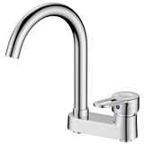 科固（KEGOO）双孔洗脸盆水龙头冷热卫生间面盆 浴室洗手池合金台盆龙头K1006