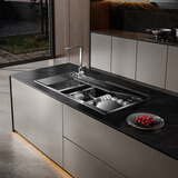 方太【水槽式洗碗机M3】 洗碗不弯腰100℃蒸汽除菌不锈钢水槽80升大容量双层旗舰锅碗同洗 洗碗机在右 