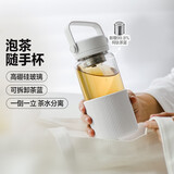 北鼎（Buydeem）泡茶随手杯 茶水分离高颜值水杯家用耐高温玻璃户外便携杯 钛茶篮