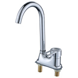 科固（KEGOO）卫生间双孔面盆水龙头洗脸盆冷热 浴室柜台盆洗手池加高龙头K1018