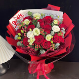 莱一刻鲜花速递玫瑰礼盒花束表白送女友老婆生日礼物全国同城配送 11朵红玫瑰花束