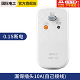 国际电工（FDD）漏电保护插头 家用电器热水器防水防触电保护器 插座转换头 漏保插头10A(自己接线) 