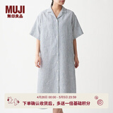 MUJI MUJI 女式 法国亚麻水洗 五分袖开襟连衣裙 BCL08C0S