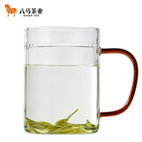 八马茶业 茶具 月牙过滤玻璃杯 高硼硅玻璃水杯 茶杯 450ml 颜色随机