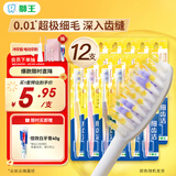 狮王(lion)细齿洁0.01弹力护龈牙刷12支软毛深入清洁弹力刷柄