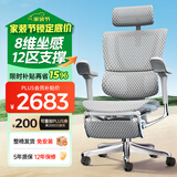 Ergonor保友优旗舰2代 高端人体工学椅电脑椅家用 电竞椅办公椅老板椅 银白网+躺舒宝 整椅发货 送货上门