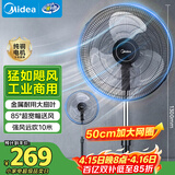 美的（Midea）【金属铝片】工业电风扇/飓风落地扇/空气通风金属扇/牛角扇/立式电风扇/大风力宿舍扇 FES45-20A