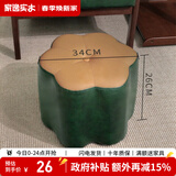 家逸（JIAYI） 实木布艺小凳子沙发脚凳换鞋凳小矮凳穿鞋软坐凳四腿户外休闲凳 梅花圆凳